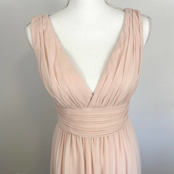 Bill Levkoff Shell Pink Chiffon Sleeveless A Line Dress Style 7140 Size 6 New - Picture 4 of 16
